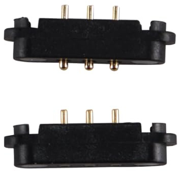 ACOLY 2 Stück magnetische Pogo-Pin-Anschlüsse, gefedert, 3-polig, 2,5 mm Rastermaß, DC-Stecker/Buchse, Ladesonde, Lötanschluss, Stromanschluss