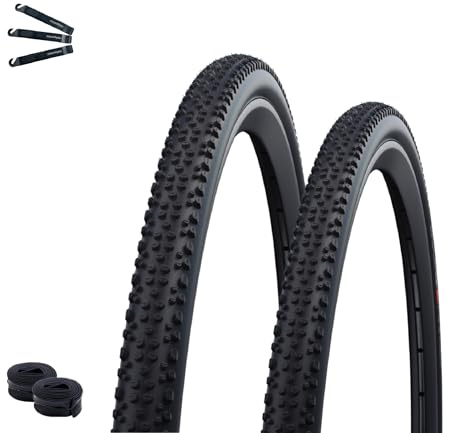 Faltreifen Schwalbe 2 x X-One Allround Performance RaceGuard ADDIX Schwarz 33-622 (28 x 1.30) + 2 x Schwalbe Schläuche DV17 inkl. maxxi4you Reifenheber