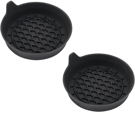 2 PCS Car Cup Holder Coaster,Car Coasters,Silicone Non-Slip Cars Coasters,Heat Cold Resistance Washable,Resistant to Deformation,Motor Vehicle Accessories Interior for Most Cars(Black)