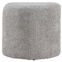FURNLUX Sitzpouf, Textil Boucle, Grau, 46x46x41 cm, Schaumstoff-Polsterung, Sitzhöhe 40 cm