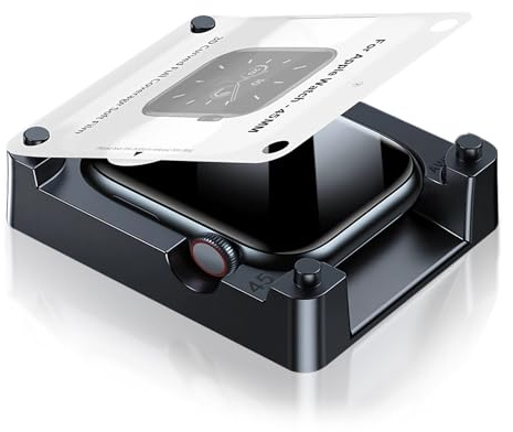 Uluck 8 Stück Schutzfolie Kompatibel mit Apple Watch SE 3 /SE2 /SE/Series 6/5/ 4 44mm, mit Auto-Ausrichtungskit, Einfache Installation,Selbstheilungsfähigkeit, Blasenfreie, Wasserdicht, Kratzfest
