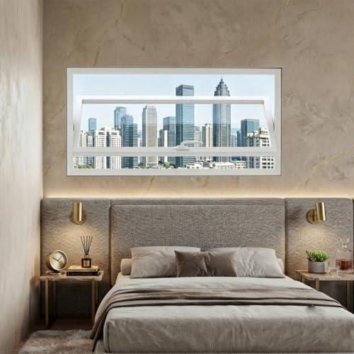 ZUGIATP 83x45cm Ventanas Transparentes Giratorias De 360° con Manijas