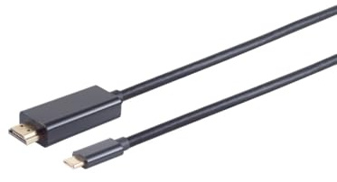 S/CONN maximum connectivity HDMI A Stecker/USB 3.1 C Stecker, 4K, schwarz, 1m