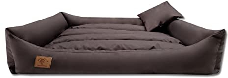 Odol-Plu XXL - Hundebett - Hundekissen - Hundesofa mit Wendekissen (Größe und Farbe wählbar) (120 x 90 braun)