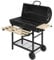 Large Charcoal Trolley Barrel BBQ Barbecue Grill Big Garden Outdoor Cooking Patio With Heat Indicator Wheels Wooden shelves Smoker