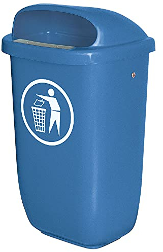 BRB Poubelle d'extérieur - Capacité : 50 l - Conforme à la norme DIN 30713 - Bleu