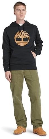 Timberland Uomo Felpa con Cappuccio Pullover con Logo Core, Navy, XXL