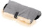 Merauno® Lammfell Handwärmer, Warmer Kinderwagen Handmuff Handschuhe mit Lammfell Innenfutter, Muff, Kiwa, Buggy, Jogger, Radanhänger, wind und wasserdicht, Einheitsgröße (Hellgraue Melange)