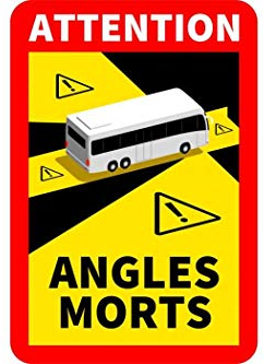 30 Stück Attention Angles Morts für Bus/Wohnwagen 25 x 17 cm Aufkleber Sticker Hinweiszeichen Schild Frankreich mit UV Schutz speziell für Außenbereich von STROBO