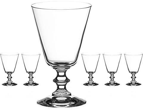 DIAMANTE Crystal Red Wine Glasses 'Elizabeth' | Vintage Style | Lead Free Crystal | Set of 6