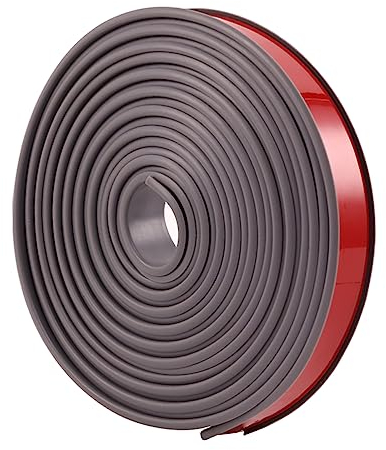 GELUNBIY Shape Flexible Self Adhesive Furniture Edging Tape Soft PTE Edge Tape Peel and Stick Foldable Edge Protector for Cabinet Repair (16mm x 3m, Grey)