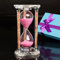 Clessidra con sabbia da 60 minuti, a forma di cuore, in cristallo, con confezione regalo (rosa)