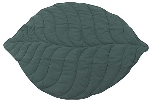 BlattföRmiger Teppich Spielmatte Kreative Blatt-Spielmatte Erker-Bodenmatte Baby-Klettermatte Kinderzimmer-Dekoration (Grün)