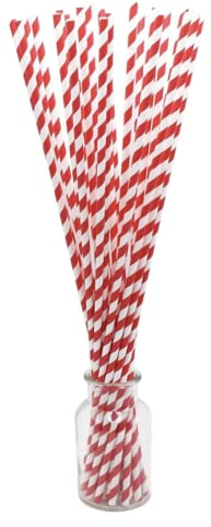 Extra Long Drinking Straws 100 Fishbowl Paper Straws 450 x 6mm (18Inch x 0.21 inch) (Green and White)