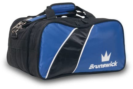 Brunswick Unisex-Erwachsene Edge Turnier Double Tote Bowlingtasche mit Schuhbeutel Bowling-Taschen, Blau, Einheitsgröße
