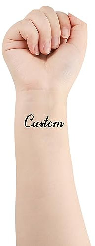 Personalisierte temporäre Tattoos benutzerdefinierte Tattoos mit Gesicht Foto Logo wasserdicht gefälschte Tattoo Name Tattoo lustige Körper Aufkleber Geburtstag Party Hochzeit Braut Bräutigam Dekor