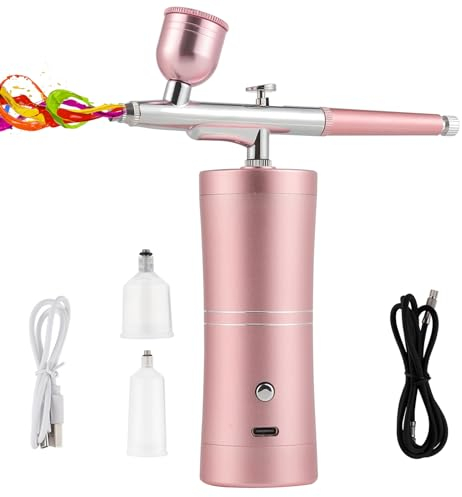 Kit de aerógrafo, compresor de pistola de aerógrafo recargable de mano inalámbrico de 3 presiones para decoración de pasteles, pintura de modelos, maquillaje, arte de uñas