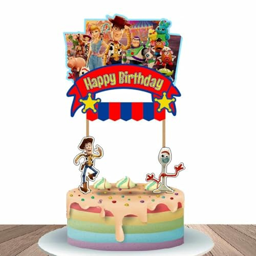 Buzz Lightyear Woody Forky Birthday Cake Topper Cake Decoration Self-assembly