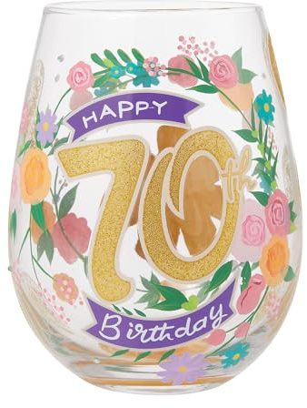 Lolita Happy 70th Birthday Stemlss Wg Drinking Glasses