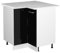 Vicco Eckunterschrank R-Line, Schwarz Hochglanz/Weiß, 75.6 cm, AP Marmor