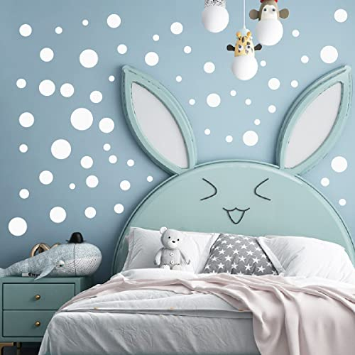 WandSticker4U®- 116x Wandtattoo Punkte weiß selbstklebend I Wandsticker Kinderzimmer weiße Punkte Kreise Dots Aufkleber I Wand Deko Babyzimmer Mädchen & Junge