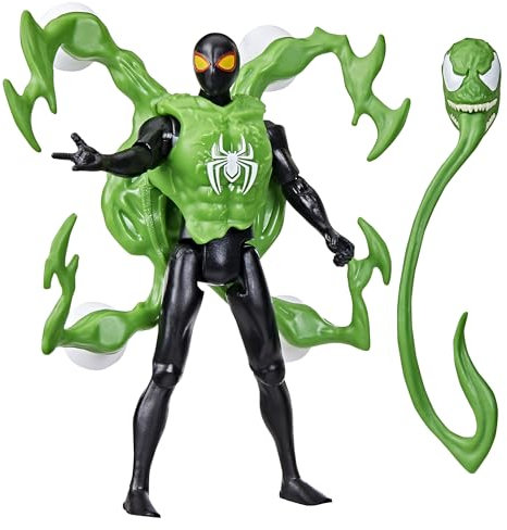 SPIDER-MAN -Man Marvel VenomVersus Epic World of Action Miles Morales Deluxe Figure with Accessories, 4 Inch Superhero Toy for Ages 4+