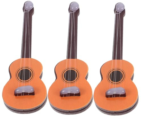 VICASKY 3 Stück Mini Gitarren Dekoration Der Kleinsten Violine Der Welt Schlüsselanhänger Kleines Gitarren Modell Puppen Dekoration Mini Gitarren Statue Mini Dekoration