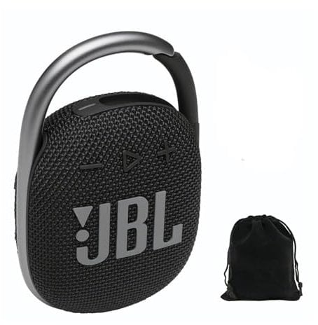 JBL Clip 4 Portable Bluetooth Speaker - IP67 Waterproof, Dustproof, 10 Hours Playtime, Integrated Carabiner, Ultra-Portable Design, Bold Style, Rich Pro Sound, Includes Pouch