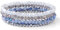 Damen Kristall Perlen Armband, Mehrschichtiges Steine Armband Boho Kristall Stein Perlen Armbänder Modeschmuck Geschenke für Frauen Mädchen (Blau Grau)