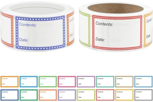 Gefrieretiketten zum Beschriften, 1000 Stück Klebeetiketten zum Beschriften 25x40 mm Lebensmitteldatum Etiketten Aufkleber Tiefkühletiketten für Haushalt, Küche, Gläser, Flaschen, Marmeladen Etiketten