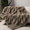inchgrass Kunst-Nerz-Fell-Decke Luxus-Felldecke Sofa Flauschige Decke – Superwarme Elegante gemütliche Kuscheldecken für Couch, Sessel und Bett, waschbare Plüschdecken 190x150 cm Braune Wohndecke