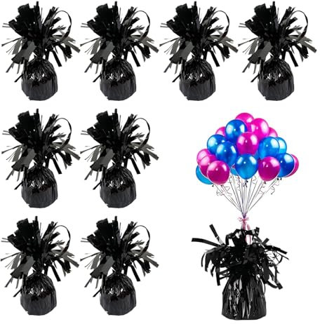 8 Black Balloon Weights | Helium Balloon Weights For Birthday Party Wedding Balloons - UK Based Brand
