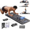 Foldable Pilates Reformer Set, Multifuctional Pilates Board ab Roller Exercise Wheel with Elbow Support and Resistance Bands, Reformer Pilates Machine Abdominal Board Workout Equipment for Home black