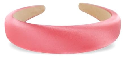 axy Haarreif aus gepolstertem Seidenstoff in eleganten festlichen Farben Wunderschön Damen Stirnband Haarschmuck Haarreifen Hairband HRK2Ro (Rosapink)