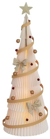 Árbol De Navidad Plegable Grande para Fiesta, Árbol De Navidad De Papel con Accesorios, Árboles De Panal De Vacaciones De Invierno(23.6x59 in)