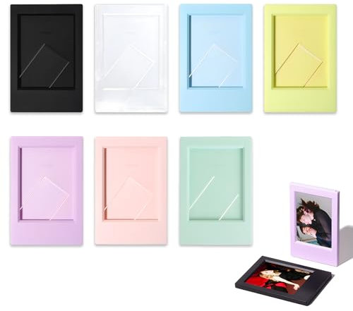 7 Pcs Mini Picture Frame Set, 3 Inch Mini Instant Photo Frames for Table Decoration, Colorful Photo Frames Compatible with Fujifilm Instax Mini 12/11/9/8/7 (9.2×6.1cm)