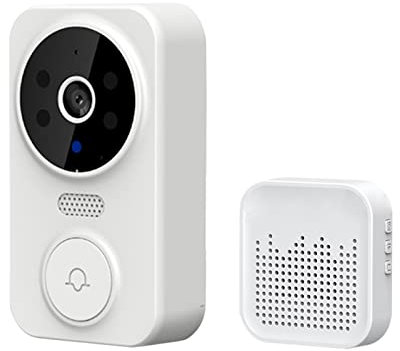EDEDE Wireless Video Doorbell Camera, Visual Video Door Bell Two-way Intercom Security System Home Monitor Visual Intelligent Doorbell Infrared Night Vision for Home Security(Bianco)