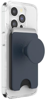 PopSockets Porte-Cartes de téléphone avec poignée Extensible, Compatible avec Chargeur sans Fil, avec MagSafe, Bleu Marine