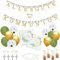Kommunion Deko 85Stück für Mädchen Junge, Kommunion Servietten+Tortendeko+Girlande Alles Gute Zum Komminion+Luftballon+Fische+Kreuze, Erstkommunion Taufe Konfirmation Party Tischdeko Grün Gold