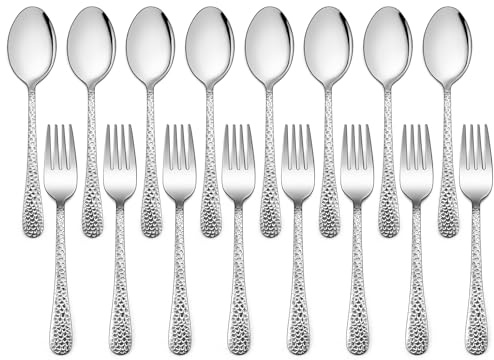 LIANYU 16-Piece Kids Silverware Set, Small Spoons and Forks for Toddler