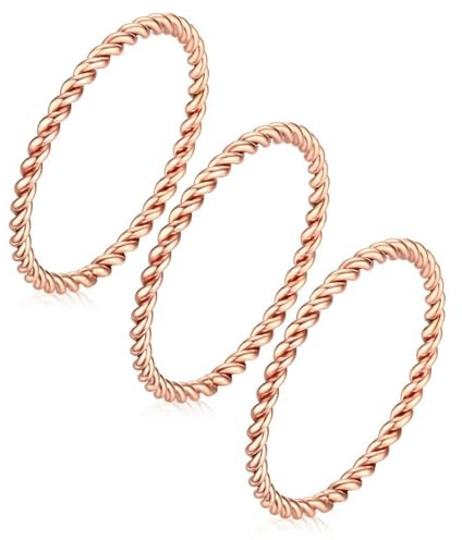 Anillos tensores trenzados de cobre puro macizo para hombres y mujeres, joyería para hombres y mujeres, anillo de energía ajustable hecho a mano (3Pcs-B,9)