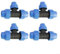 4 raccordi a T in plastica per tubi dell'acqua, in PE, riduttori per irrigazione, 25 mm x 20 mm x 25 mm (25 x 20 x 25 mm)