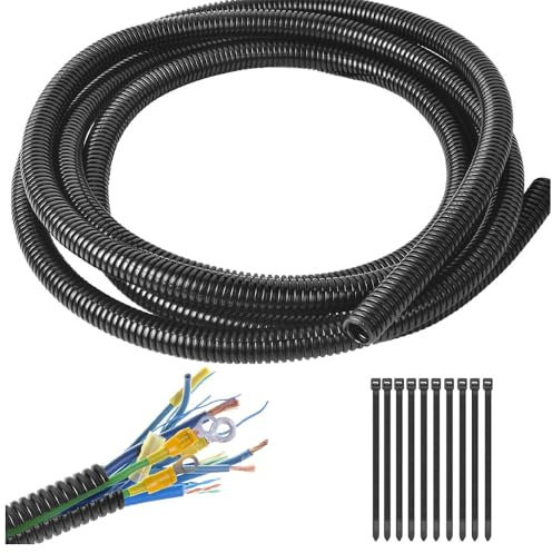 Split Wire Loom Tubing, Cable Management Conduit 1/2-32.8ft