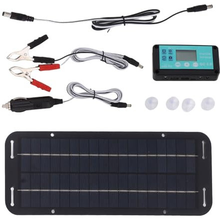 Chargeur de Batterie pour Voiture de Panneau Solaire - Chargeur de Panneau polycristallin, mainteneur Solaire Portable | de Charge étanche Compact 20 W 12 V 24 V 24 V, Support pour Batter