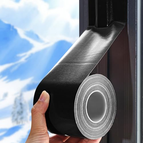 Window Sealing Tape, Window AC Insulation Air Conditioner Seal Around Frame, 3 inch X 65.5 FT, Blocker for Cold Heat Air, Waterproof Tape for Repair, Heavy Duty No Residue (Black)