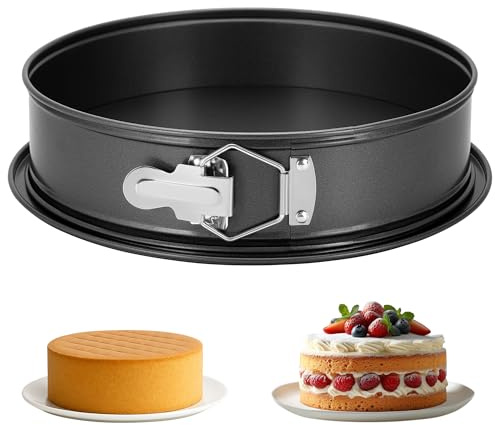 GeekLeaf Cake Tin for Baking, Round Springform Cake Tin, 10 Inch, 25×6.5 cm | Springform Cake Tin for Cheesecake, Non-Stick Cheesecake Pan with Loose Bottom for Restaurants, Home and Kitchen, 10 Inch