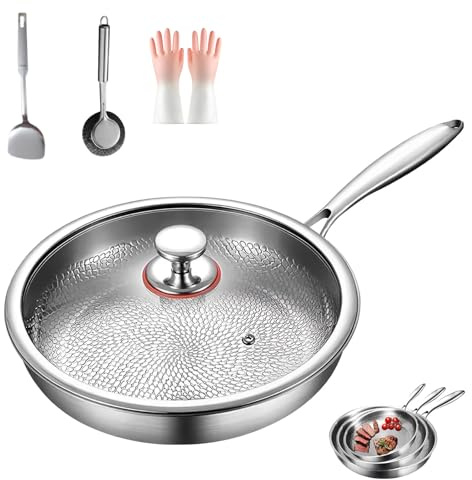 Generisch Kovali - Padella in titanio, 20 x 24 x 26 x 28 x 30 cm, in titanio frying Pan with Lid, resistente ai graffi e ai cookware, multi-purpose Pot & Pan for Kitchen Cooking (20 cm)