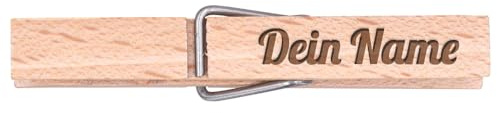 Holzklammern mit Namen | Set 5/10 / 50/100 | Buchenholz Wäscheklammern 70mm einzeln graviert Klammer aus Holz auch Glupperl Glupbbal Kluppe Chlüpperli fürs Oktoberfest (1000)