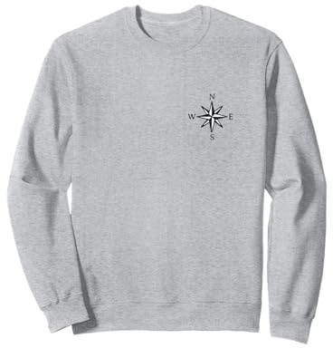 Rosa dei Venti (Vintage Bianco e Nero) Barca e Vela Felpa