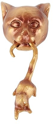 TOPINCN Katzen-Türklopfer-Skulptur, Hochwertiger Harzanhänger, Einzigartige Katzenfang-Maus-Wandskulptur für die Dekoration von Innenhöfen und Wohnzimmern